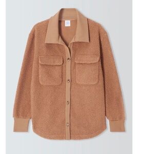 John Lewis Boucle Shacket Jacket Tan